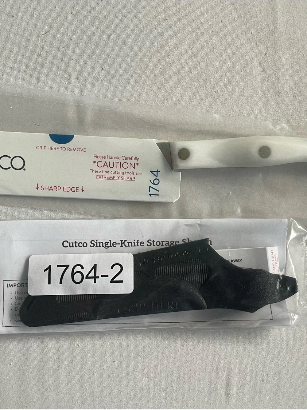 Cutco 1764 Combo / Knife w White Handle & Black Sheath